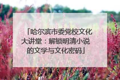 哈尔滨市委党校文化大讲堂：解锁明清小说的文学与文化密码