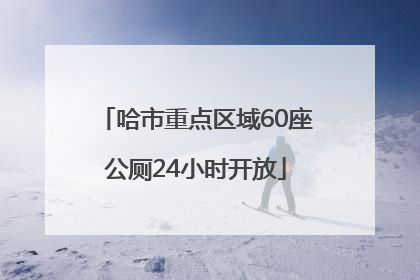 哈市重点区域60座公厕24小时开放