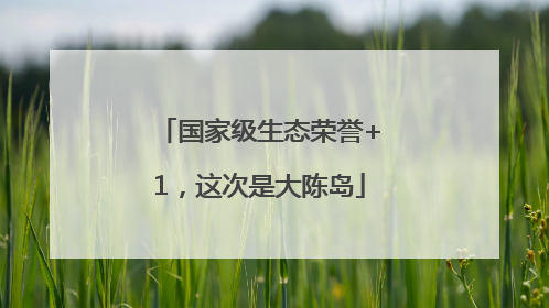 国家级生态荣誉+1，这次是大陈岛