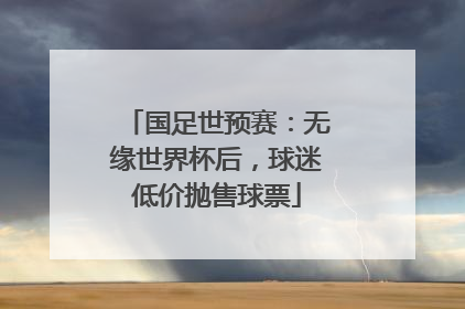 国足世预赛：无缘世界杯后，球迷低价抛售球票