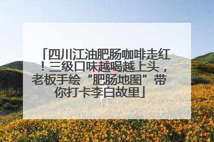 四川江油肥肠咖啡走红！三级口味越喝越上头，老板手绘“肥肠地图”带你打卡李白故里
