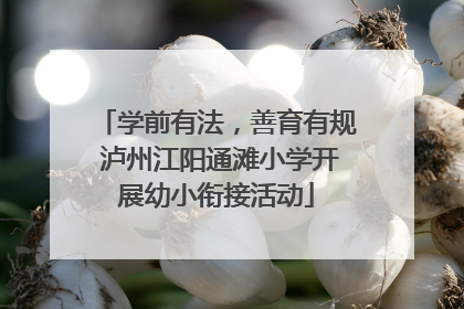 学前有法，善育有规 泸州江阳通滩小学开展幼小衔接活动