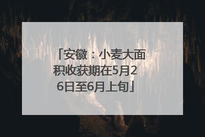 安徽：小麦大面积收获期在5月26日至6月上旬