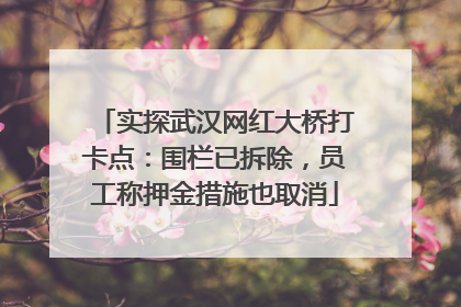实探武汉网红大桥打卡点：围栏已拆除，员工称押金措施也取消