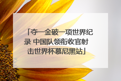 夺一金破一项世界纪录 中国队领衔收官射击世界杯慕尼黑站
