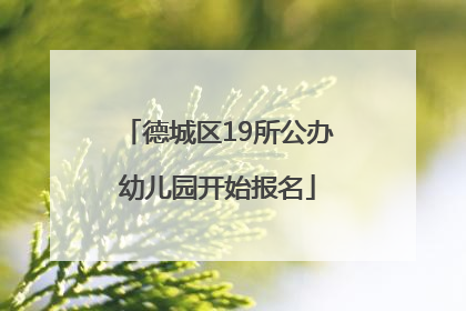 德城区19所公办幼儿园开始报名