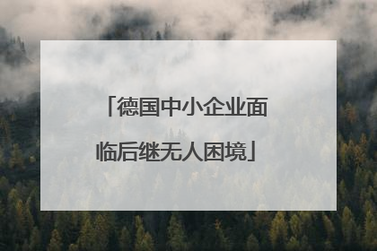 德国中小企业面临后继无人困境