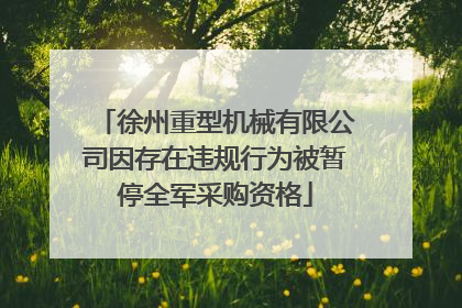 徐州重型机械有限公司因存在违规行为被暂停全军采购资格
