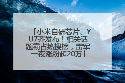 小米自研芯片、YU7齐发布！相关话题霸占热搜榜，雷军一夜涨粉超20万