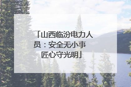 山西临汾电力人员：安全无小事 匠心守光明