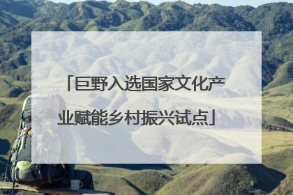 巨野入选国家文化产业赋能乡村振兴试点