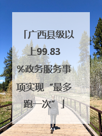 广西县级以上99.83%政务服务事项实现“最多跑一次”