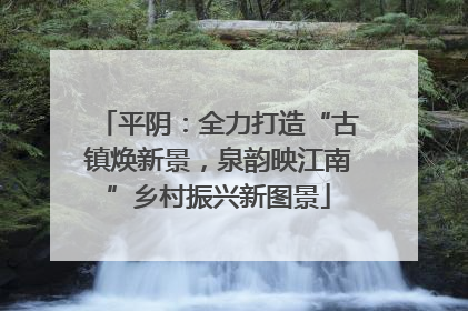 平阴：全力打造“古镇焕新景，泉韵映江南”乡村振兴新图景