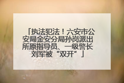 执法犯法！六安市公安局金安分局孙岗派出所原指导员、一级警长刘军被“双开”