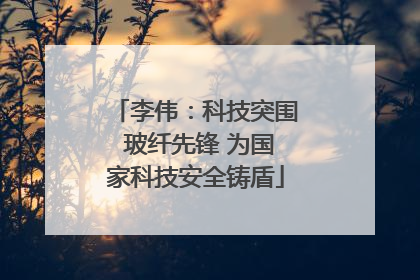 李伟：科技突围 玻纤先锋 为国家科技安全铸盾