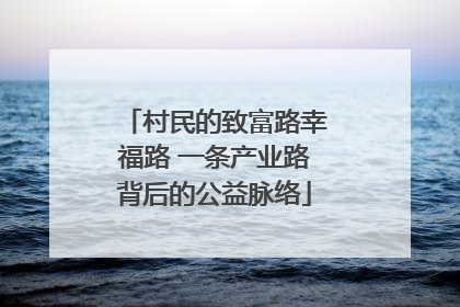 村民的致富路幸福路 一条产业路背后的公益脉络