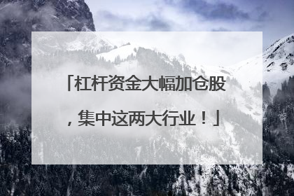杠杆资金大幅加仓股，集中这两大行业！