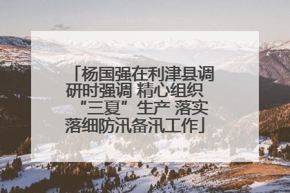 杨国强在利津县调研时强调 精心组织“三夏”生产 落实落细防汛备汛工作