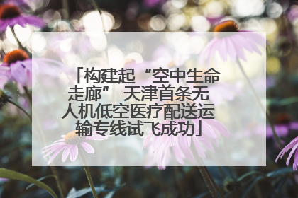 构建起“空中生命走廊” 天津首条无人机低空医疗配送运输专线试飞成功