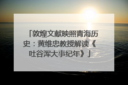 敦煌文献映照青海历史：黄维忠教授解读《吐谷浑大事纪年》