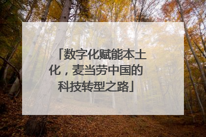 数字化赋能本土化，麦当劳中国的科技转型之路