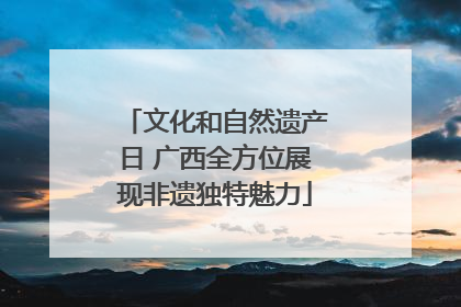 文化和自然遗产日 广西全方位展现非遗独特魅力
