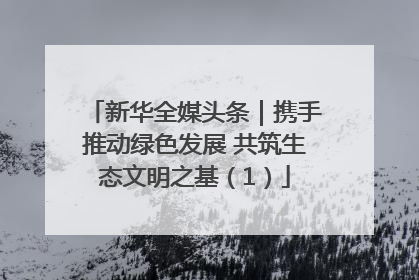 新华全媒头条｜携手推动绿色发展 共筑生态文明之基（1）