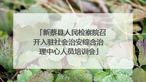 新蔡县人民检察院召开入驻社会治安综合治理中心人员培训会