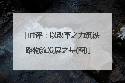 时评：以改革之力筑铁路物流发展之基(图)