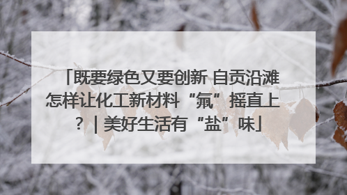 既要绿色又要创新 自贡沿滩怎样让化工新材料“氟”摇直上？｜美好生活有“盐”味