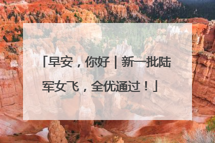 早安，你好｜新一批陆军女飞，全优通过！