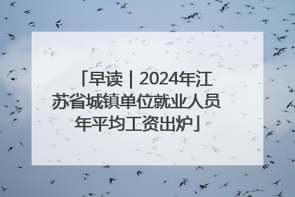 早读｜2024年江苏省城镇单位就业人员年平均工资出炉