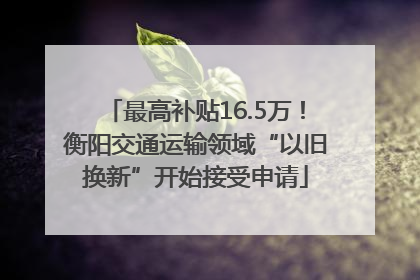 最高补贴16.5万！衡阳交通运输领域“以旧换新”开始接受申请