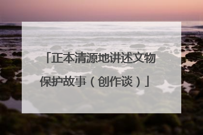正本清源地讲述文物保护故事（创作谈）