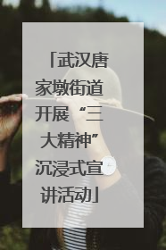 武汉唐家墩街道开展“三大精神”沉浸式宣讲活动