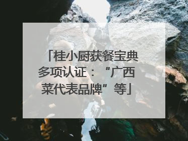 桂小厨获餐宝典多项认证：“广西菜代表品牌”等