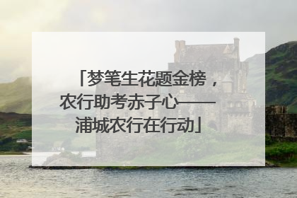 梦笔生花题金榜，农行助考赤子心——浦城农行在行动