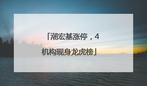 潮宏基涨停，4机构现身龙虎榜