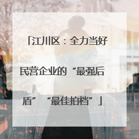 江川区：全力当好民营企业的“最强后盾”“最佳拍档”