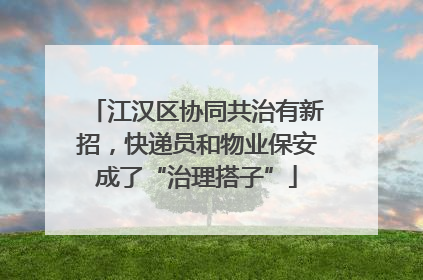 江汉区协同共治有新招，快递员和物业保安成了“治理搭子”