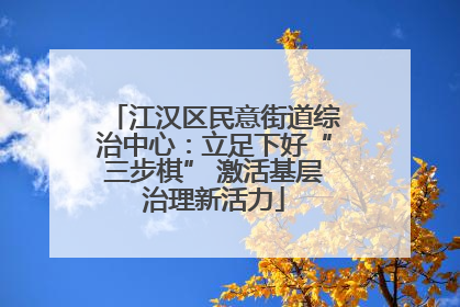 江汉区民意街道综治中心：立足下好“三步棋” 激活基层治理新活力