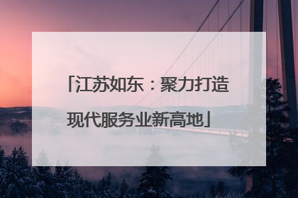 江苏如东：聚力打造现代服务业新高地
