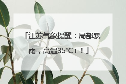 江苏气象提醒：局部暴雨，高温35℃+！
