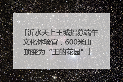 沂水天上王城招募端午文化体验官，600米山顶变为“王的花园”