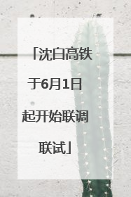 沈白高铁于6月1日起开始联调联试