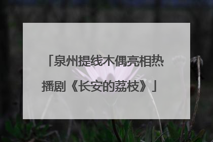 泉州提线木偶亮相热播剧《长安的荔枝》