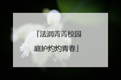 法润菁菁校园 庭护灼灼青春