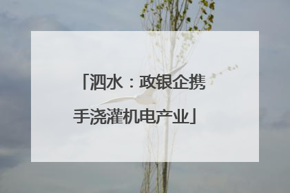 泗水：政银企携手浇灌机电产业