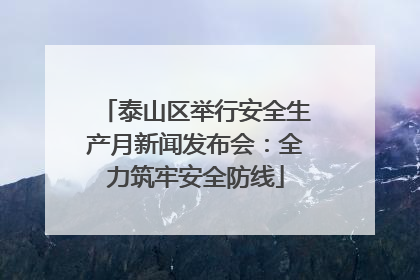 泰山区举行安全生产月新闻发布会：全力筑牢安全防线