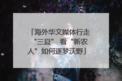 海外华文媒体行走“三夏” 看“新农人”如何逐梦沃野